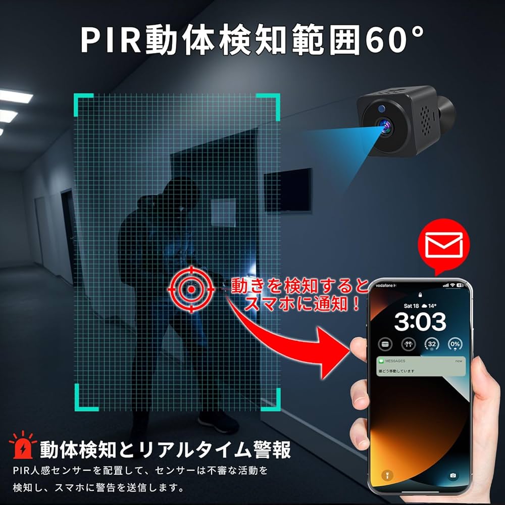 Amazon | SPOSING 小型カメラ 隠しカメラ 防犯カメラ WIFI機能